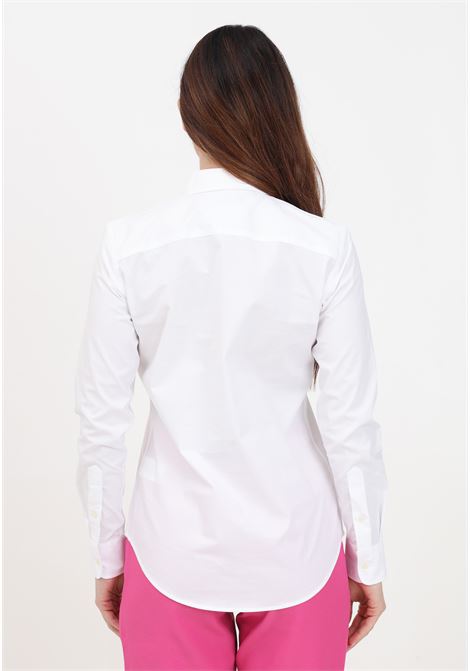 Camicia bianca da donna con ricamo logo LAUREN RALPH LAUREN | 200684553001WHITE